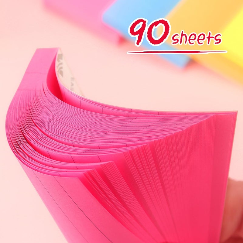 Eastern Wolf Lined Sticky Notes 3x3 Sticky Notes with Lines Self-Stick Notes Bright Color 4 Pads 90 Sheets/Pad (Bright) - Image 5